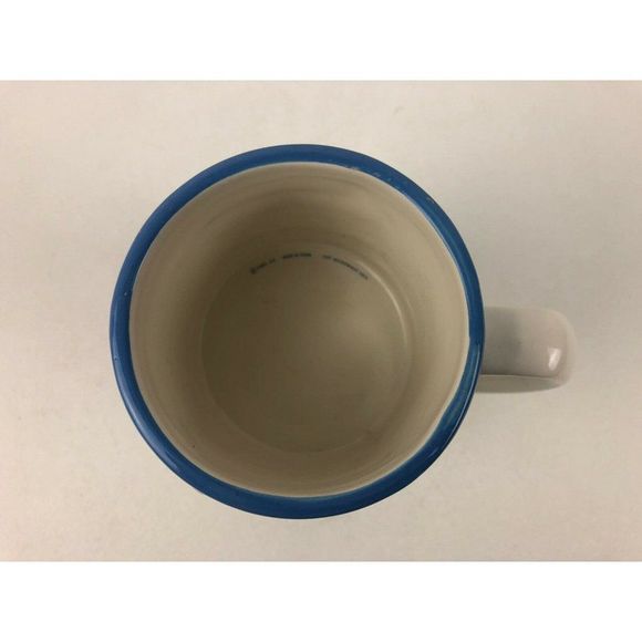 HMK HAPPY CRAPPY Cup Mug Bi Color Blue And White 8 oz *New* - Picture 5 of 11